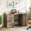 53 Inches Computer Desk with Power Outlets and 4 Storage Drawers-Gray - Gallery View 1 of 10