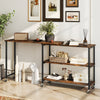 Large 360-Degree Free Rotating Sofa Side Table with Wheels and Storage Shelf-Rustic Brown - Gallery View 1 of 10