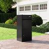 Large black galvanized package delivery box with anti-theft design, suitable for outdoor use in yard or porch.