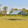 Large metal chicken coop with waterproof cover, 20' x 10' x 6.4', featuring sturdy galvanized steel and chew-resistant.