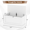 Large off-white storage chest with safety metal hinge, measuring 35.5" x 16" x 18", ideal for organizing various items.