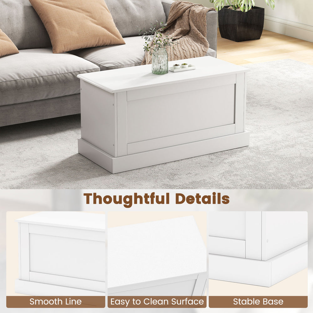 Large off-white storage chest with smooth surface, stable base, and ample capacity for organizing various items.