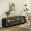 Large TV Stand for TVs up to 75 Inch with 4 Tempered Glass Doors for Living Room-Gray - Gallery View 1 of 10