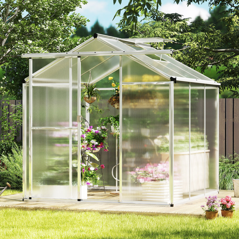Large Walk-in Green House with Rain Gutters and Polycarbonate Panels-6 FT - Gallery View 1 of 11