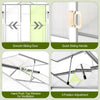 Sliding door and adjustable roof vent of the large walk-in greenhouse with polycarbonate panels for optimal plant care.