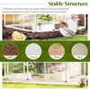 Large walk-in greenhouse with polycarbonate panels, rain gutters, and metal stakes for stable outdoor plant protection.
