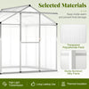 Large walk-in greenhouse with transparent polycarbonate panels and aluminum alloy frame for year-round plant protection.