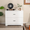 2-Drawer Lateral File Cabinet with Adjustable Bars for Home and Office-White - Gallery View 1 of 10