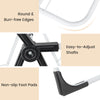 Detail of the 2-level laundry drying rack showing non-slip foot pads and easy-to-adjust shafts for stability and.
