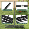 Lawn leveling rake with 46 x 10 inch wide plate, heavy duty metal frame, and 180° rotatable head for efficient soil.