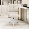 Leathaire Upholstered Task Home Office Chair with Cushioned Back-Beige - Gallery View 1 of 10