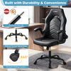 Ergonomic black leather office chair with flip-up armrests, smooth rolling casters, and robust metal base for home or.