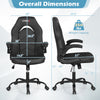 Ergonomic black leather office chair with flip-up armrests, adjustable height, and 350 lbs weight capacity for.