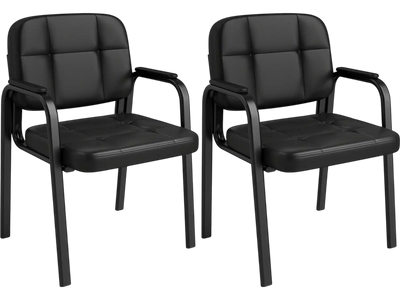 Costway Leather Office Reception Waiting Room Guest Chairs Set 42496854 New