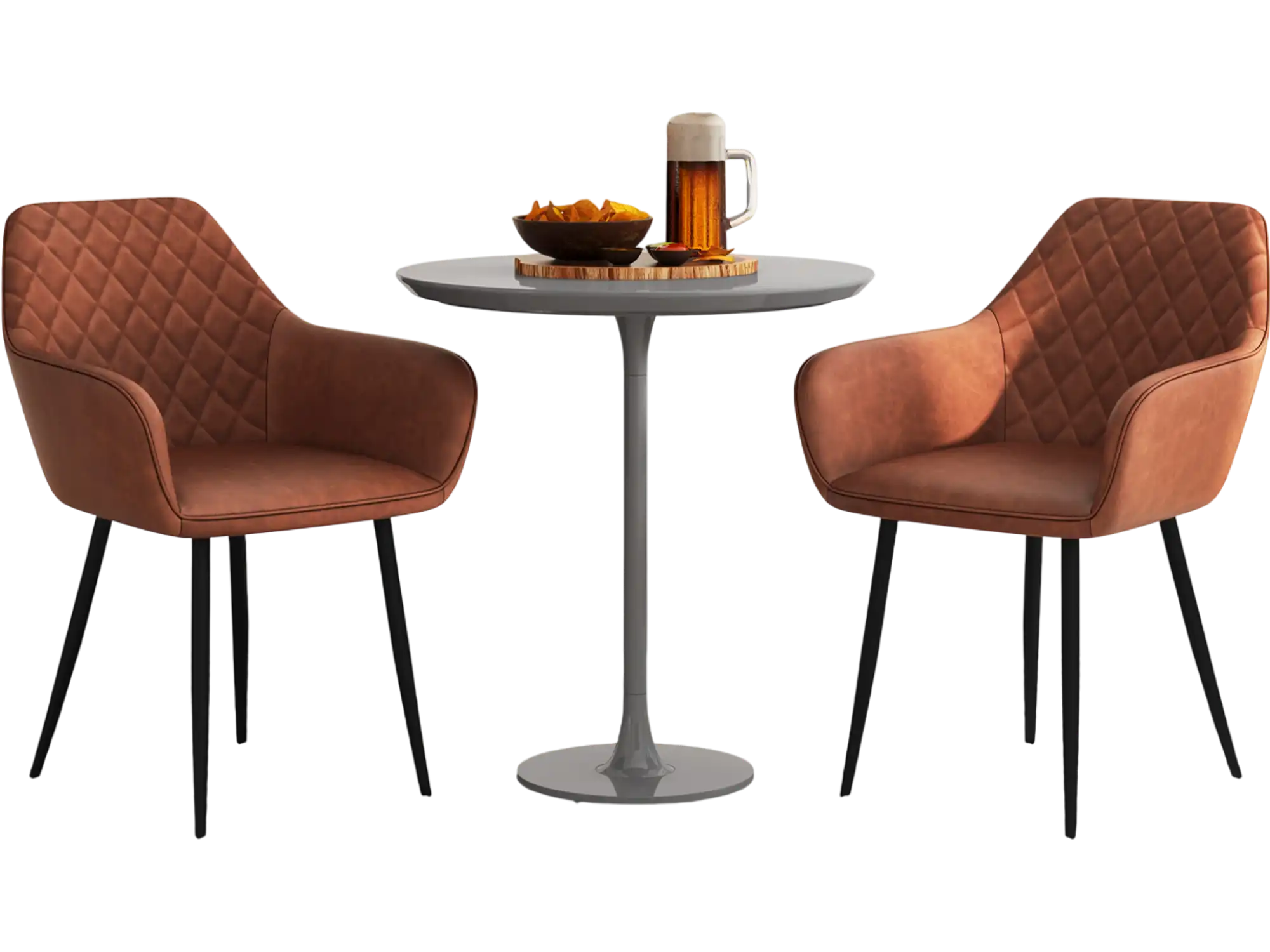 Costway Leisure Dining Chair Set of 2 Curved Back Wide Seat Coffee 378924561 New