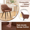 Leisure dining chair with curved backrest and sponge cushion, designed for comfort in living or dining spaces.
