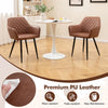 Leisure dining chair set of 2 in coffee color with curved backrest and wide seat, ideal for living or dining rooms.