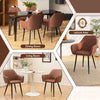 Curved backrest Leisure Dining Chair set in coffee color, featuring sponge-filled seats for comfort in dining or living.