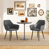 Leisure Dining Chair Set of 2 with Curved Backrest and Wide Seat-Gray - Gallery View 1 of 9