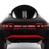 Rear view of the Licensed Audi Kids Ride On E-tron Racing Car in gray, featuring lights and safety belt for secure.