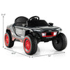 Licensed Audi Kids Ride On E-tron Racing Car in gray showcasing dimensions 43.5" L x 24" W x 21.5" H for kids'.