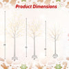 Dimensions of a 3-piece lighted birch tree set, featuring 4ft, 5ft, and 6ft pre-lit artificial trees for holiday decor.