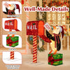 Lighted Christmas decoration featuring a penguin mailbox with 160 LED lights, perfect for festive indoor or outdoor.