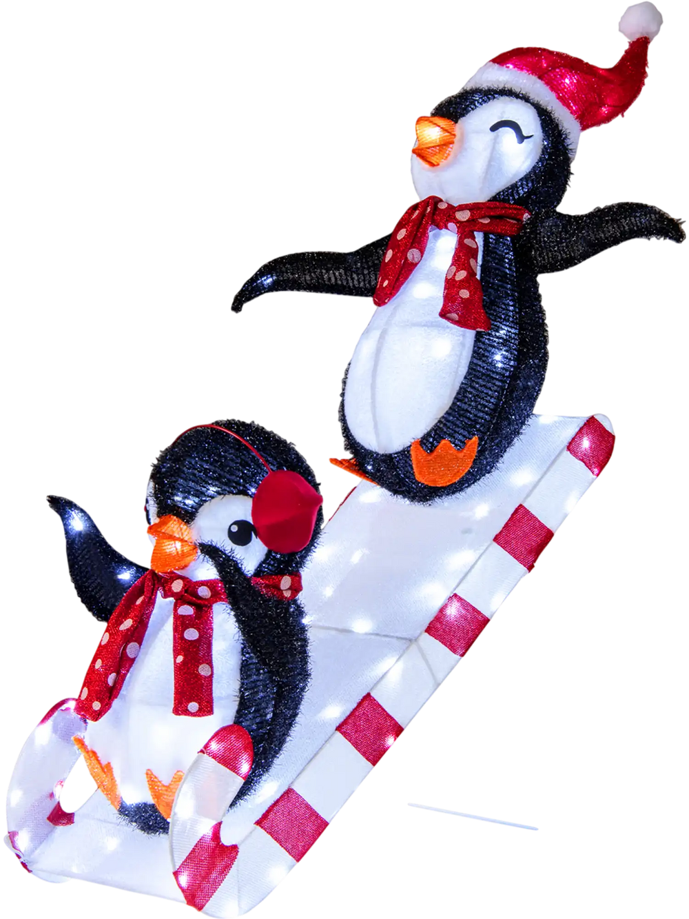 Lighted Christmas Decoration Penguins 3D Pre-Lit Penguins Slide with 170 LED Lights