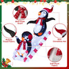 3D lighted Christmas decoration featuring penguins on a slide, equipped with 170 LED lights and sturdy fabric for.