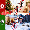 3D lighted Christmas decoration featuring penguins on a slide, adorned with red hats and 170 LED lights for festive.