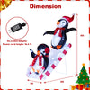 3D lighted Christmas decoration featuring two penguins on a slide with 170 LED lights, suitable for indoor and outdoor.