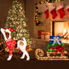 Pre-lit outdoor Xmas dog and sleigh with 170 warm lights, perfect for festive porch decoration and holiday cheer.