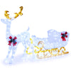 6 Feet Christmas Lighted Reindeer and Santa's Sleigh Decoration with 4 Stakes-White - Gallery View 1 of 10