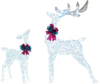 Lighted Christmas reindeer decoration with 170 cold white LED lights, featuring vivid antlers and festive bows for outdoor display.