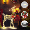 34.5-inch lighted Christmas reindeer decoration with 50 warm white LED lights and red ribbon, perfect for festive.