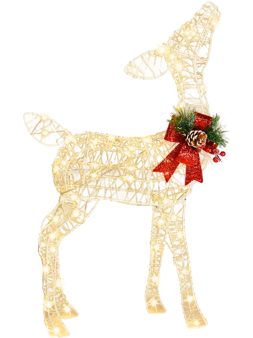 34.5 Inch Lighted Christmas Reindeer Decoration with 50 Warm White LED Lights
