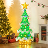 3D mesh lighted Christmas tree with 34 colorful bulbs and star topper, perfect for indoor and outdoor festive.