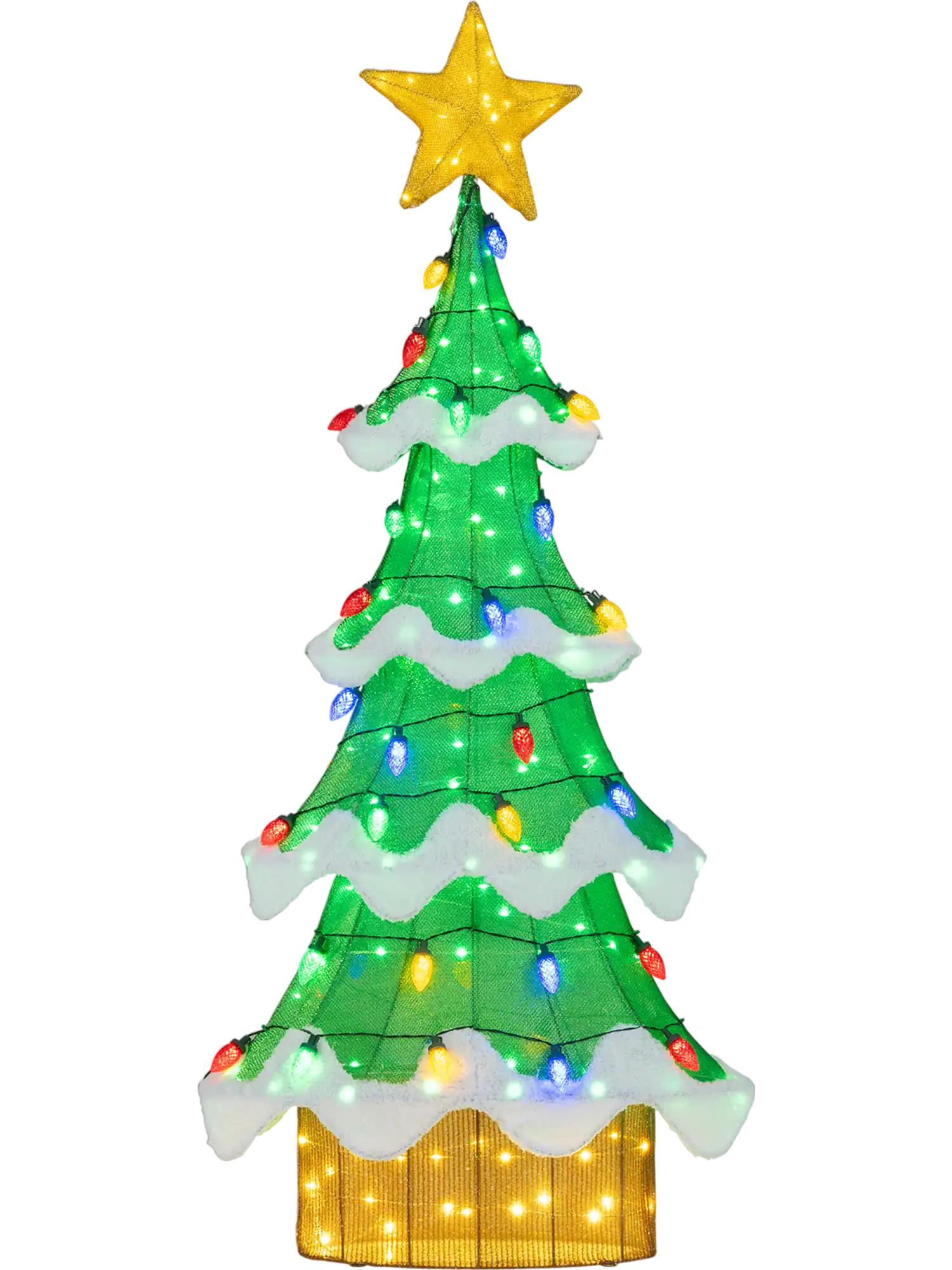 Costway Lighted 3D Mesh Christmas Tree Indoor Outdoor 34 Strawberry Bulbs 35325041 New