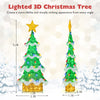 3D lighted Christmas tree with 34 colorful bulbs, star topper, and weatherproof mesh for festive indoor and outdoor.