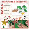 3D mesh Christmas tree with 34 colorful bulbs, star topper, and sturdy frame for festive indoor and outdoor display.