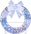 Lighted Christmas wreath decoration featuring 332 LED lights and 88 colorful balls, perfect for festive holiday cheer.