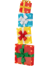 Lighted Gift Boxes Christmas Decoration 2D Set of 4 Pre-Lit Stacked Xmas Gift Boxes