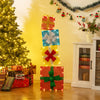 Stacked lighted gift boxes with decorative bows and warm LED lights, perfect for Christmas decoration indoors or.