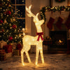 Lighted golden Christmas reindeer with 130 warm yellow LED lights, perfect for festive outdoor holiday displays.