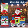 Lighted Santa on train decoration featuring 133 LED lights, warm-white and dynamic cool-white, ideal for outdoor.