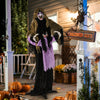 Lighted and animated Halloween vampire decoration with child, showcasing a terrifying design and bright LED lights for.