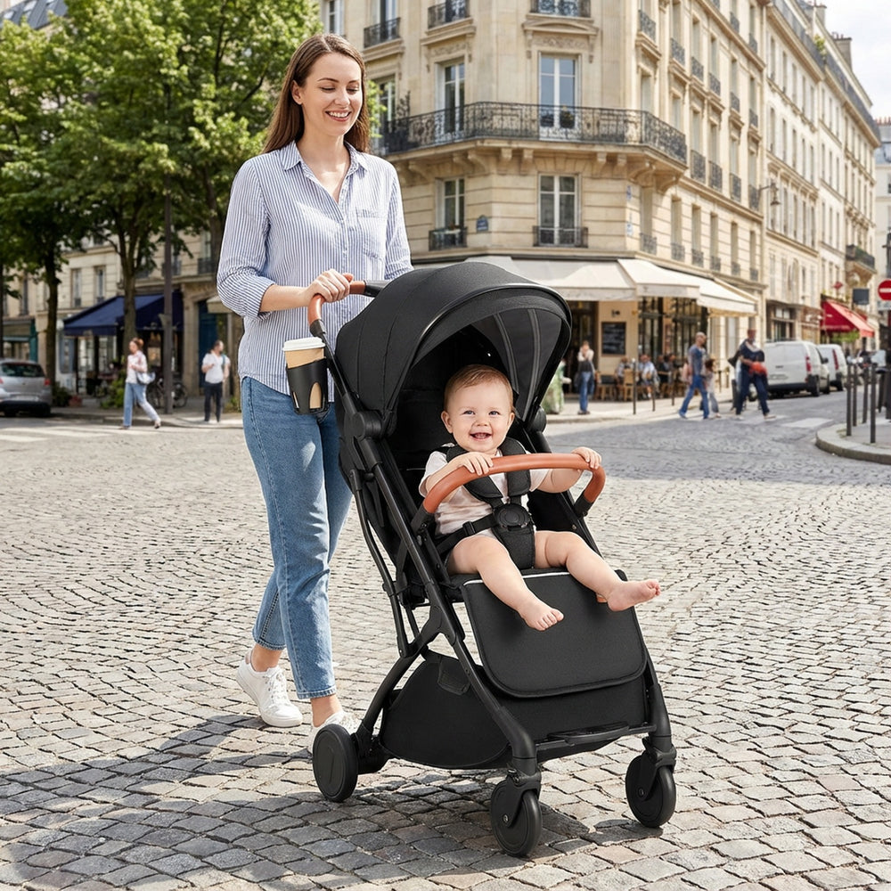 Lightweight Baby Stroller Compact Travel Stroller with One-Hand Folding-Black - Gallery View 1 of 10
