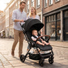 Lightweight Baby Stroller with One-Hand Folding and Adjustable Canopy for Toddlers-Black - Gallery View 1 of 9