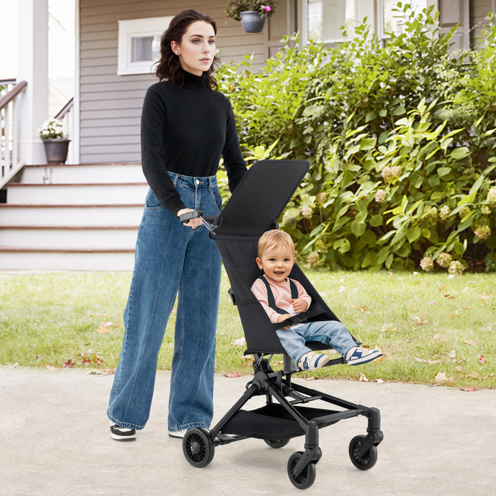 Lightweight Baby Stroller Compact and Airplane-Friendly Travel Stroller-Black - Gallery View 1 of 10