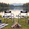 Lightweight Folding Camping Chair with Side Table-Black - Gallery View 1 of 9